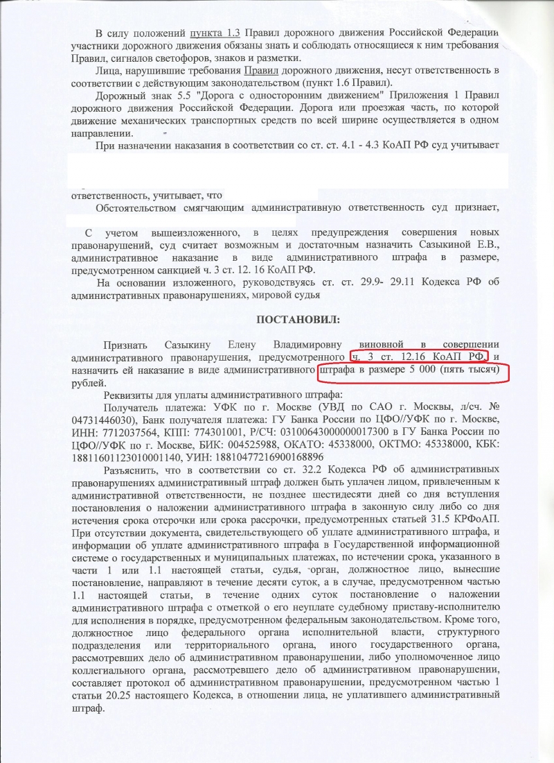 Движение во встречном направлении по дороге с односторонним движением  (12.16 ч.3 КоАП РФ)